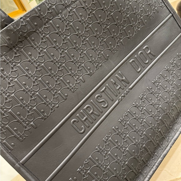 Christian Dior Large Book Tote Black Embossed Leather - Picture 14 of 16